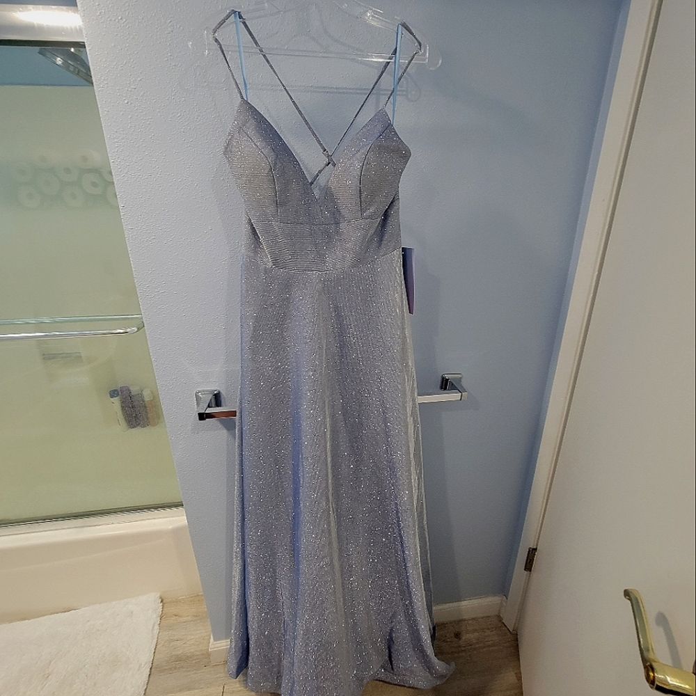 Blue sparkly gown size L formal dress
